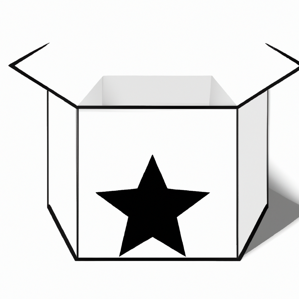 Empty state illustration: an open box with a star